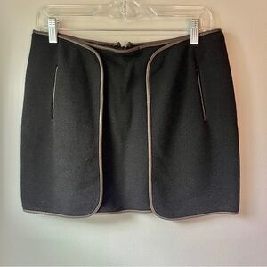 Veronica Beard Black Wool Blend Foldover Mini Skirt